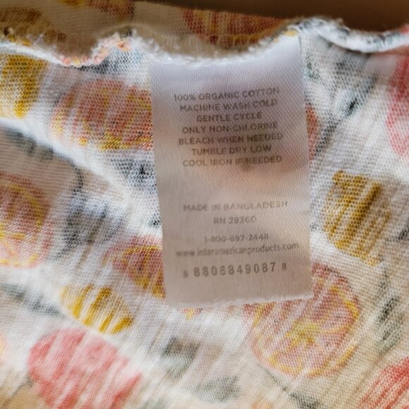 Short Sleeve Crop Tee Top Print White Orange Pink Women Size XL - Picture 8 of 9